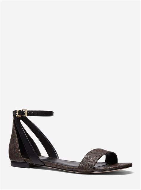 cardi logo and leather sandal michael kors|Michael Kors Cardi Logo And Leather Sandal In Brown .